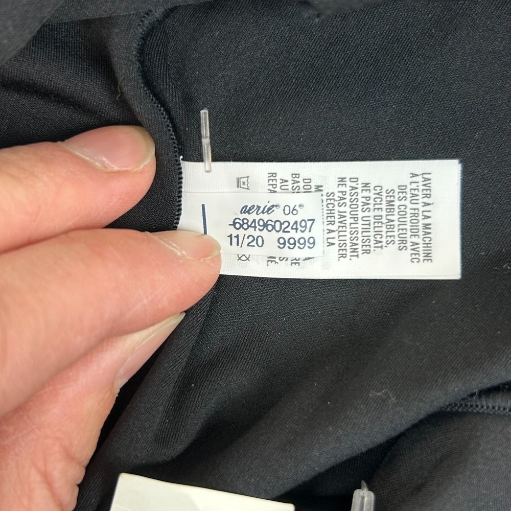Offline BY Aerie Real Me One Piece Bodysuit Womens Small Black Cross Back Strap - Picture 10 of 16